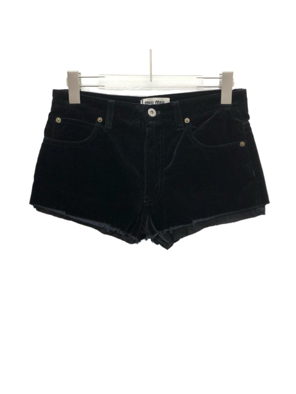 Miu Miu 2022 Black Cotton Logo-Embroidered Casual Shorts